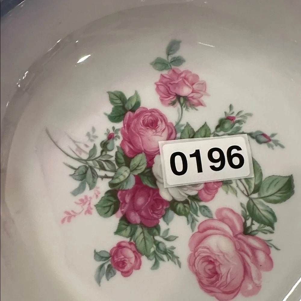 Vintage BRPHILA Germany Floral Serving Bowl Gold Trim Purple Rim Cottage China